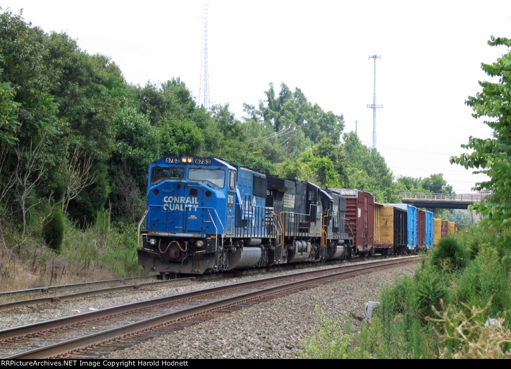 NS 6783 holds train 349 short of Royal Street